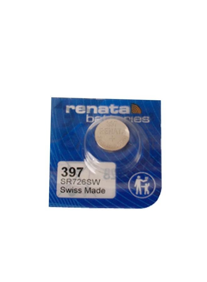 Renata Wrist Watch Battery - 1.55V Battery, 1 Piece Strip 397- SR726SW - Image 1
